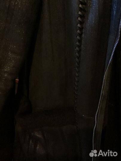 Женская дублёнка с капюшоном из овчины