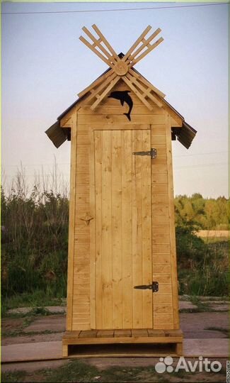 Дачный туалет деревянный с установкой MVW