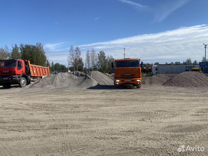 Щебень отсев песок земля доставка