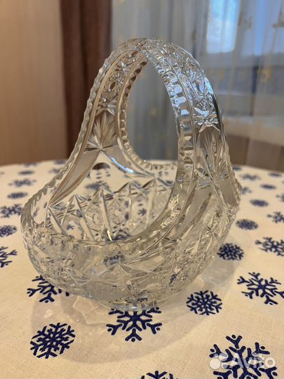 Конфетница корзинка хрусталь