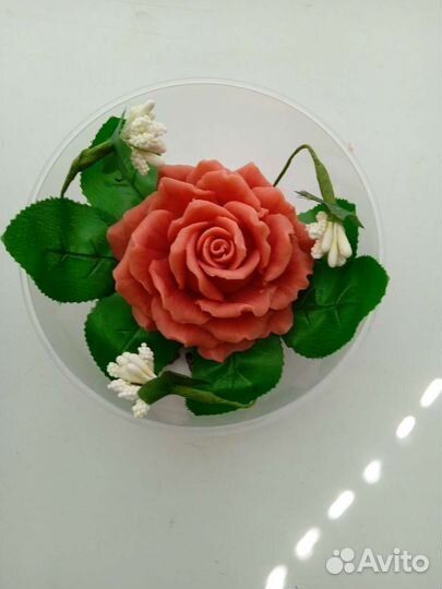 Мыло ручной работы роза в футляре