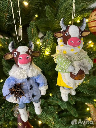 Ватные елочные игрушки 