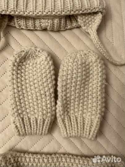 Шапка снуд перчатки zara