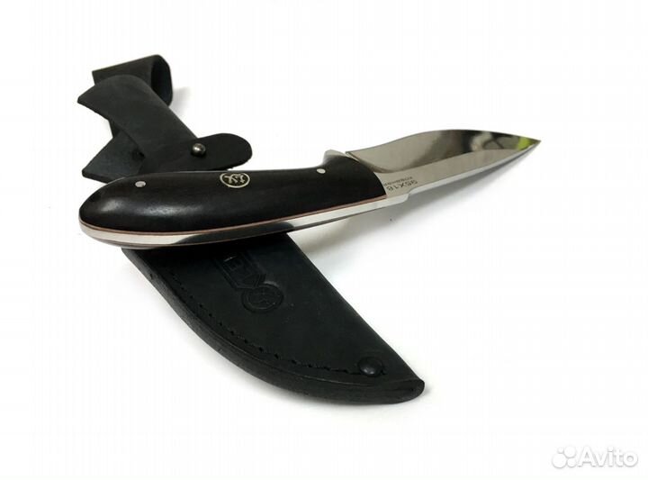 Нож Лиса, цельнометаллический, 95Х18, черный граб
