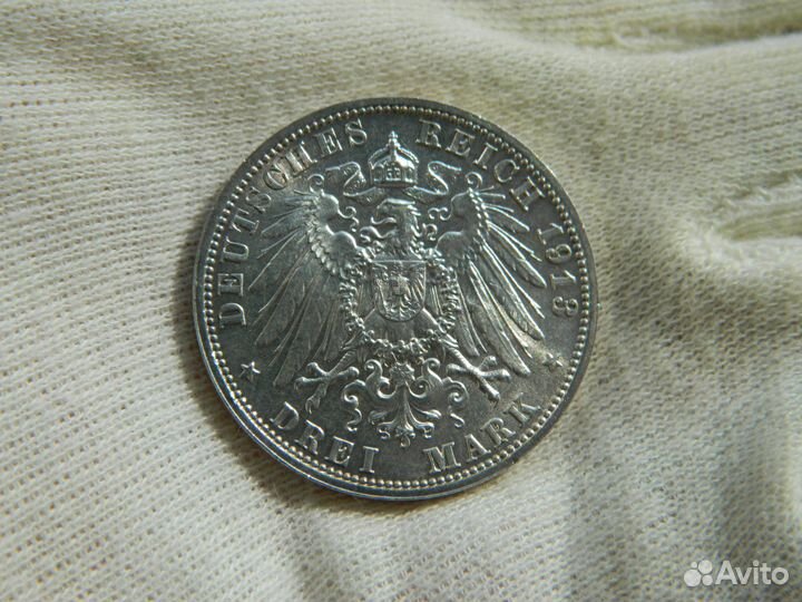 3 марки 1913 Саксония. Битва народов под Лейпцигом