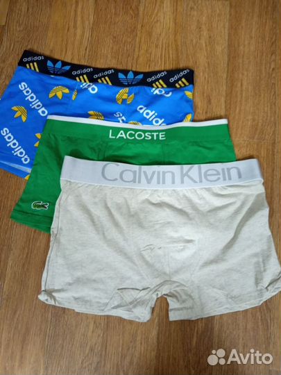 Трусы мужские Calvin Klein, adidas, Lacoste