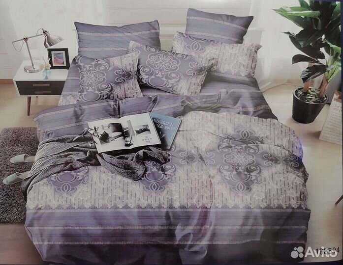 Белье постельное 1,5 сп поплин Простыня на резинке