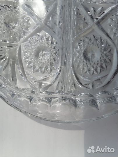 Менажница 4-х секционная хрустальная