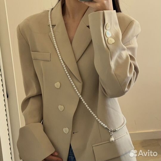 Бусы-Цепочка на тело жемчуг бодичейн кроссбоди