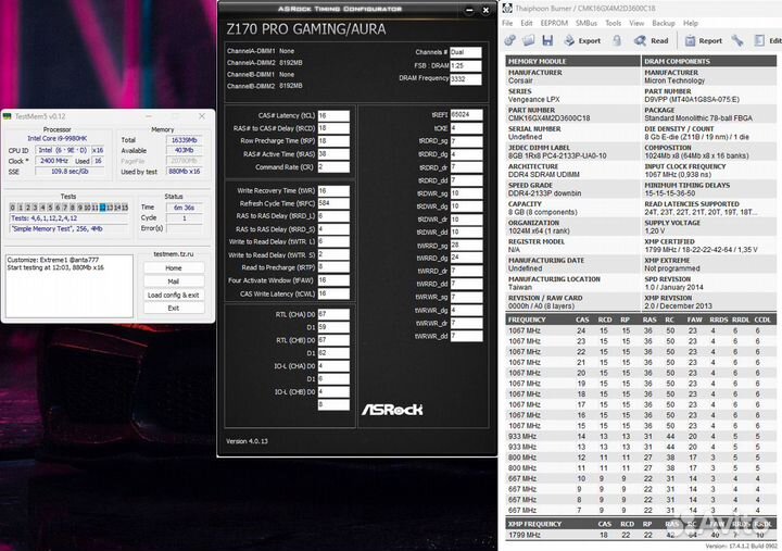 Комплект i9 9980hk + Asus z170 pro gaming + DDR4