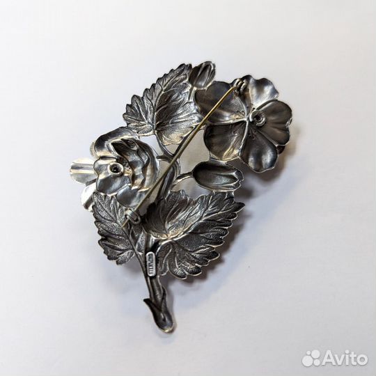 Винтажная серебряная брошь США