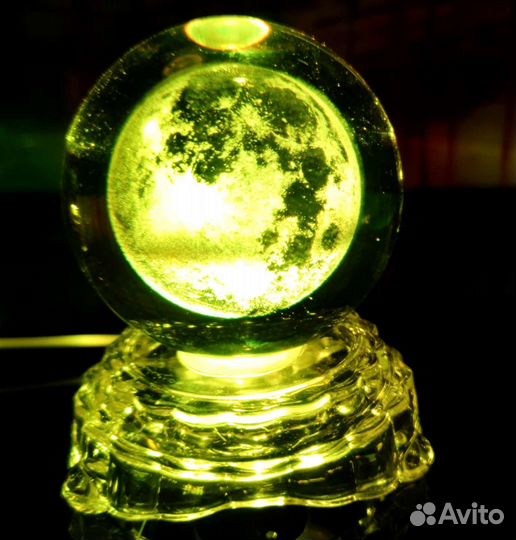 Светильник ночник Хрустальные 3D Шары 8см LED