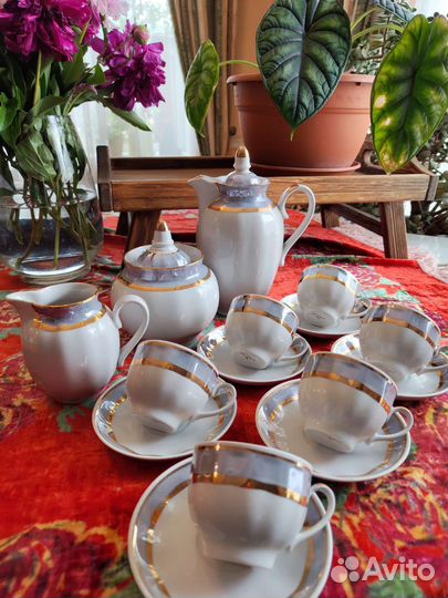 Кофейный сервиз дулево золото СССР