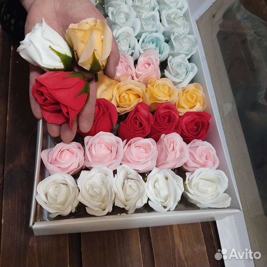Мыльные розы по штучно