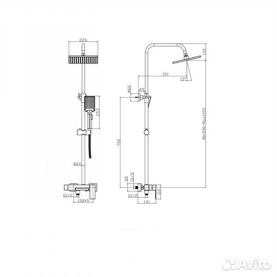 Душевая система rush Thira (TR3635-50Black)