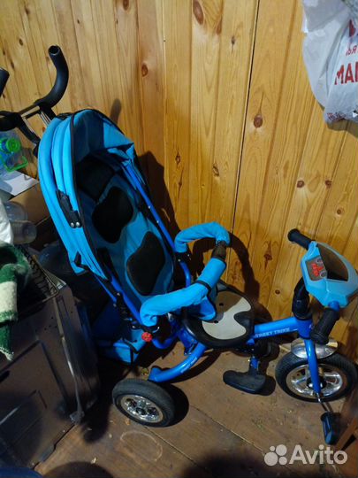 Велосипед коляска с ручкой, 3-х колёсный