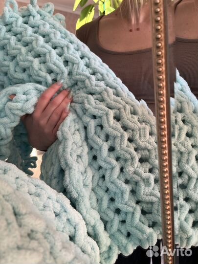 Плед крупной вязки