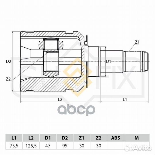ШРУС внутренний перед прав/лев ST1122 sufix