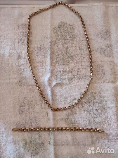 Золотой цепь 585 проба и браслет