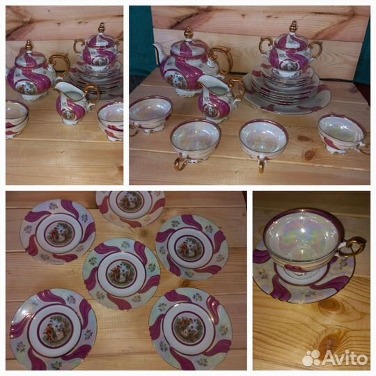 Сервиз Мадонна Паутинка и Розовая Лента гдр