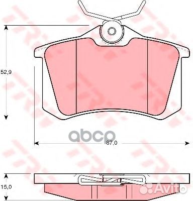 Колодки тормозные задние 15.0 мм TRW GDB823 GDB
