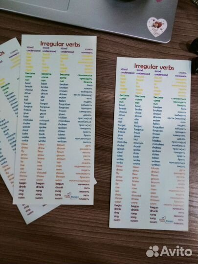 Карточки неправильные глаголы английского языка