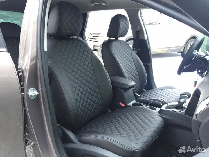 Чехлы на сиденья Киа Сид 3 Универсал Экокожа Ромб