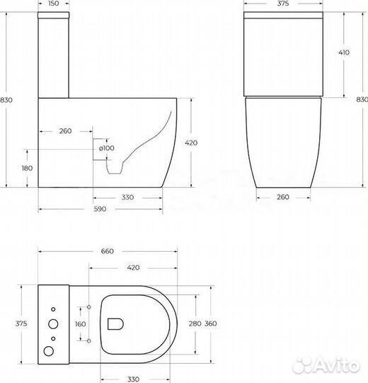 Унитаз BelBagno Marino BB105CPR