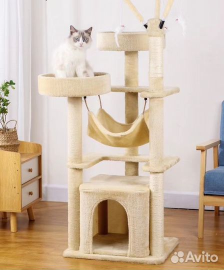 Новый Эко Когтеточка, 6 Уровней, 45x50x132см