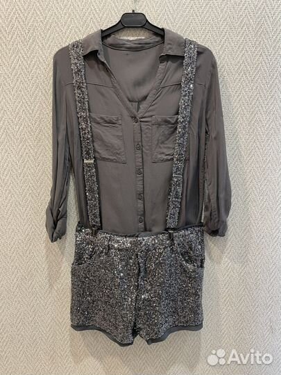 Шорты комбинезон,шорты бархатные черные