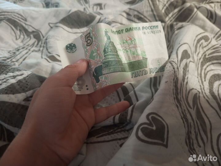 Пять бумажных рублей
