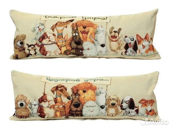 Наволочка гобелен. Собачки. Много собачек)
