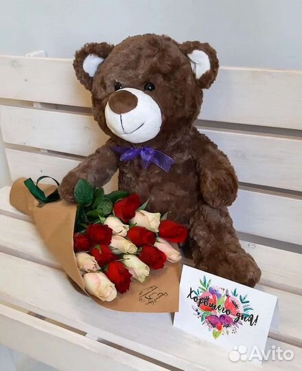 Цветы розы букет