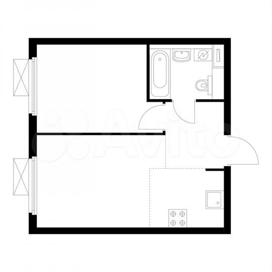 2-к. квартира, 36,3 м², 12/17 эт.