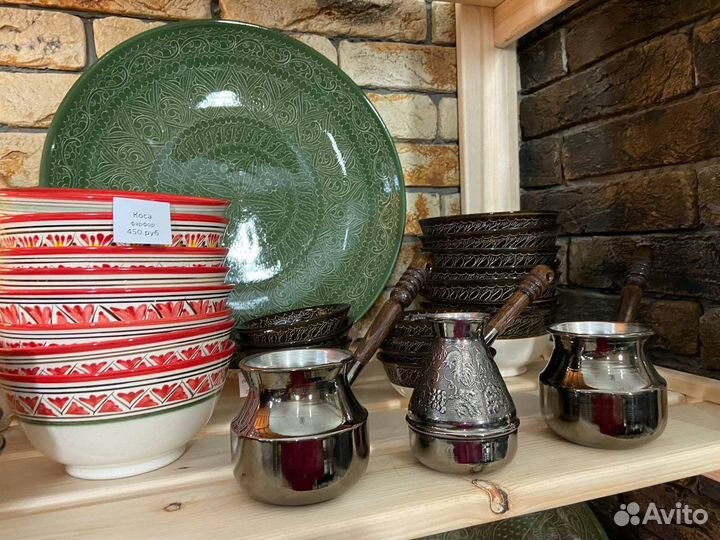 Узбекский ляган восточная посуда пиала косы глина