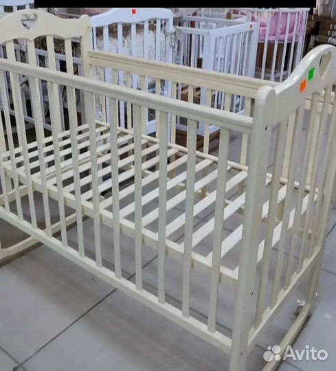 Кроватка колесо/качалка. В коробке. Новая