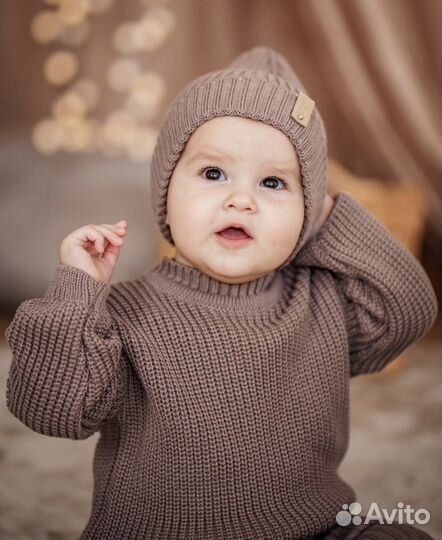 Вязаная шапка бини