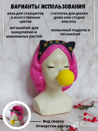 Кашпо для интерьера из гипса