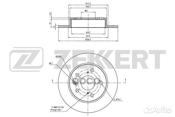 Диск торм. зад. Suzuki SX4 (JY) 13- Swift (FZ