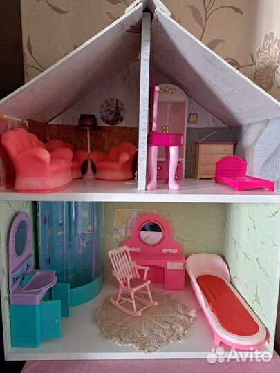 Кукольный домик для барби с мебелью