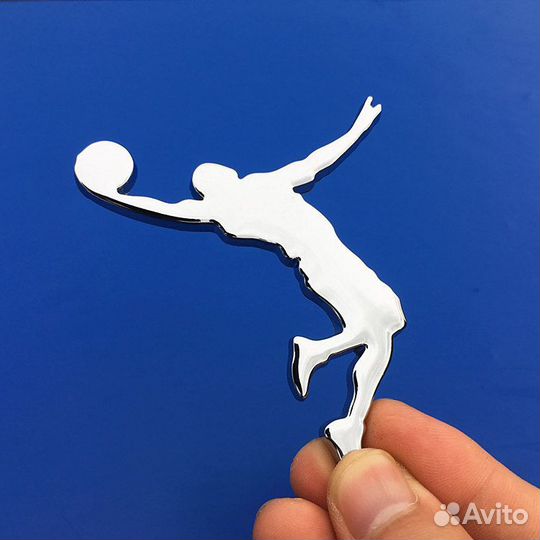 Металлическая наклейка на авто jordan серебро