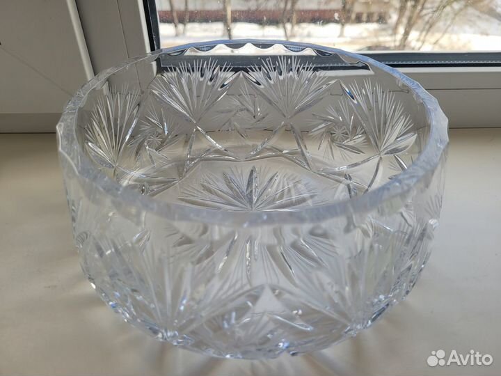 Салатница, ваза для фруктов хрустальная СССР новая