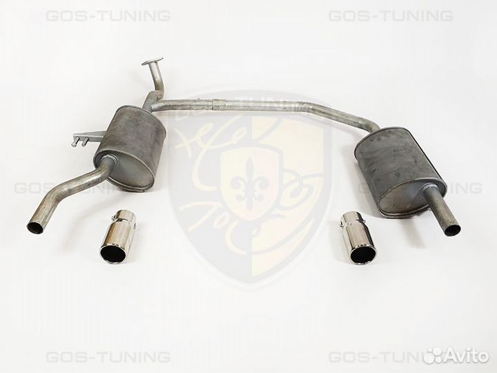 Раздвоенный выхлоп на Kia Rio 4