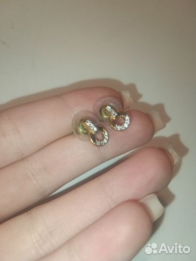 Золотые серьги swarovski