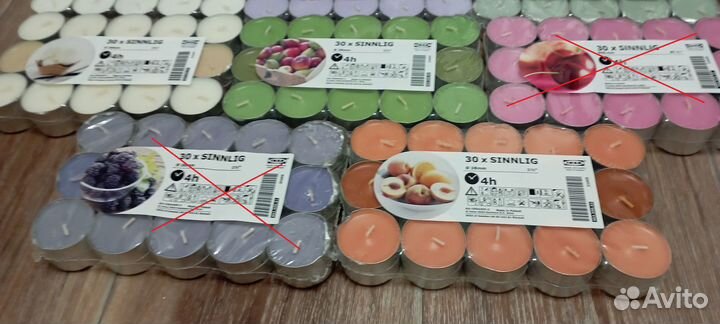 Свечи Икеа IKEA ароматические В гильзах