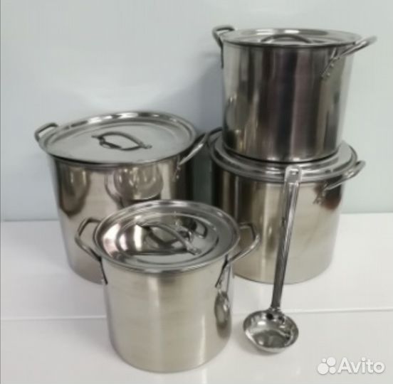 Кастрюля из нержавейки 15 л, 11 л, 8.4 л, 5.4 л