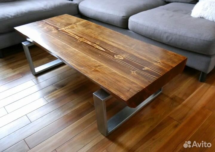 Стол из массива Столик журнальный Мебель лофт