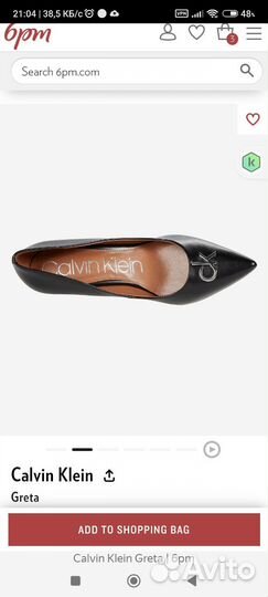 Туфли Calvin Klein