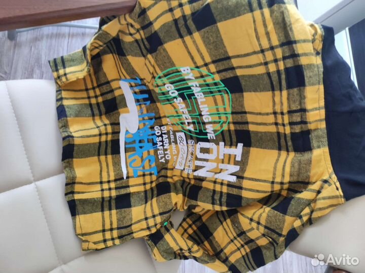 Рубашка в клетку для мальчика садовод