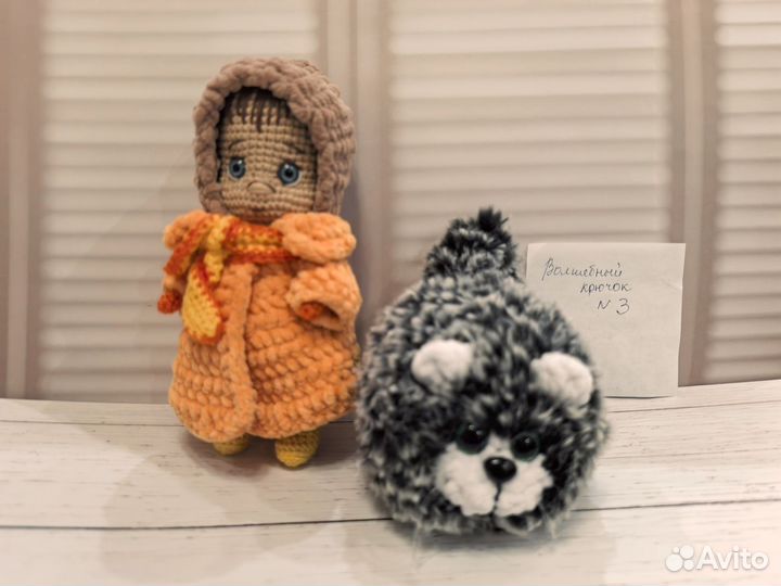 Вязаная игрушка кукла. Ручная работа. Пупсы
